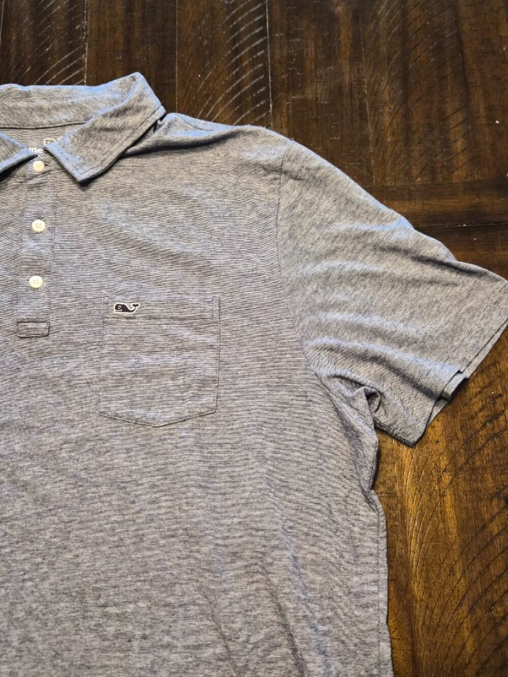 Vineyard Vines Edgartown Polo Men's XL Blue Gray Short Sleeve Pocket Logo G647